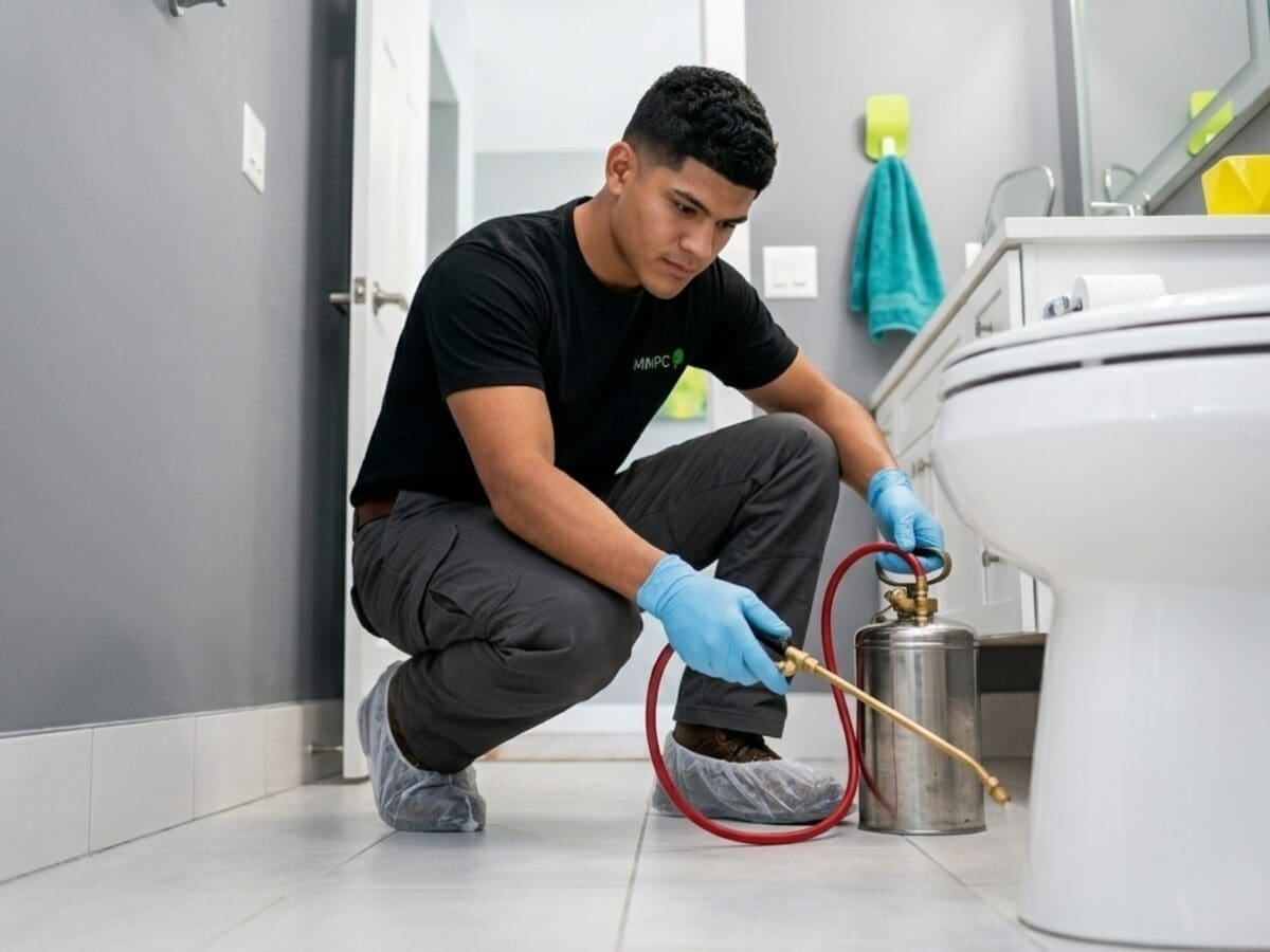 MMPC technician applying eco-friendly insecticide